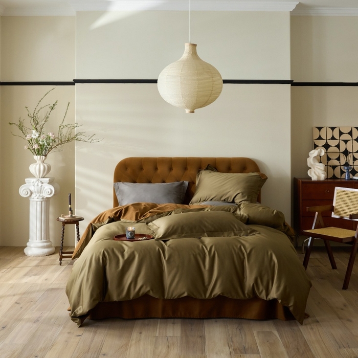 91家纺网 家纺一手货源 找家纺 （总）天幕 2025新款60s素色双拼四件套