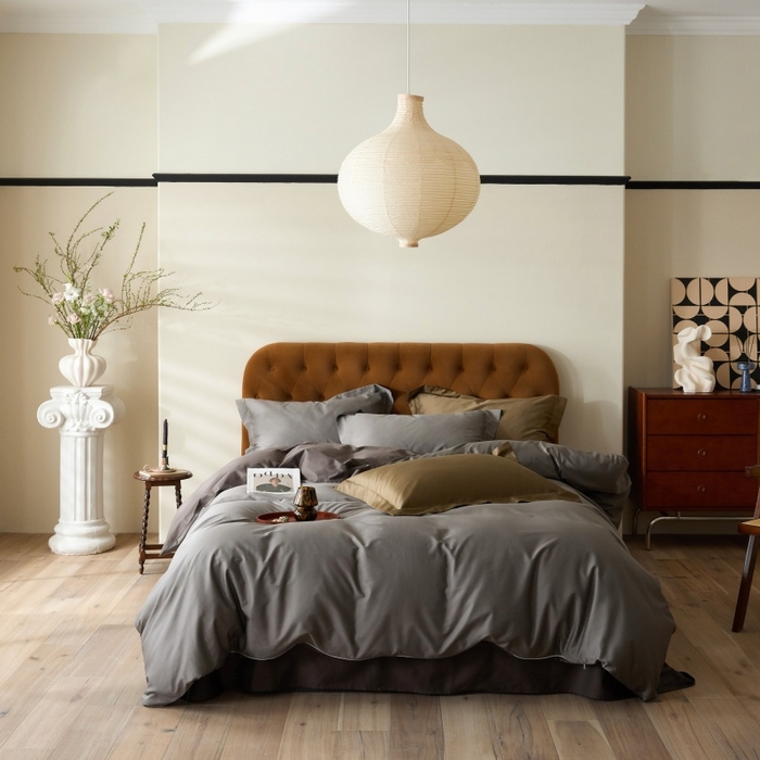 91家纺网 家纺一手货源 找家纺 （总）天幕 2025新款60s素色双拼四件套