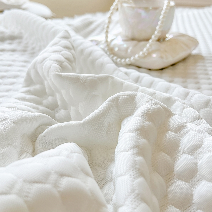 91家纺网 家纺一手货源 找家纺 网红馆（ck家纺） 2025新款床笠式床裙豆豆凉席--简单爱 月白