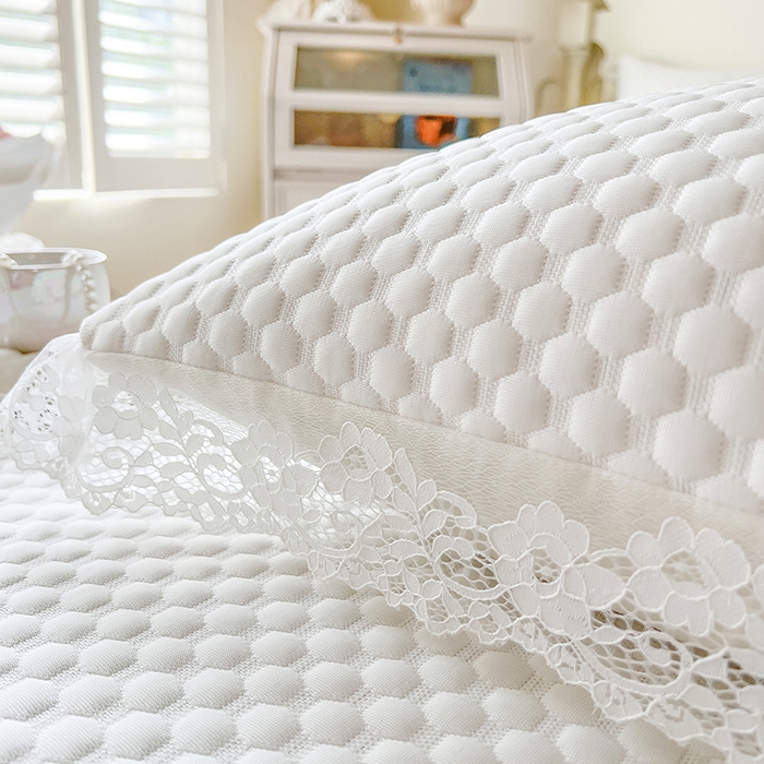 91家纺网 家纺一手货源 找家纺 网红馆（ck家纺） 2025新款床笠式床裙豆豆凉席--简单爱 月白