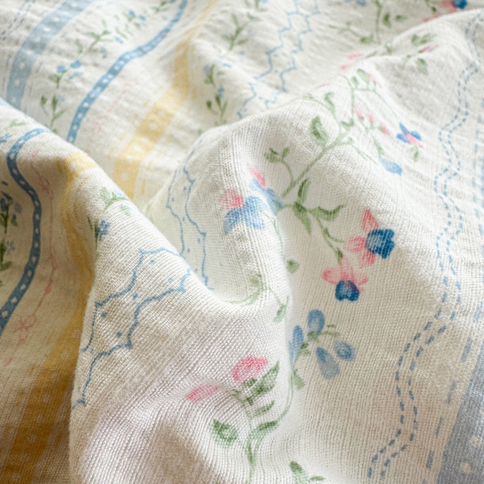 91家纺网 家纺一手货源 找家纺 温眠家纺 2025新款云感针织双层纱四件套 洛克庄园