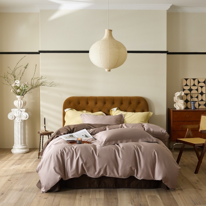 91家纺网 家纺一手货源 找家纺 （总）天幕 2025新款60s素色双拼四件套