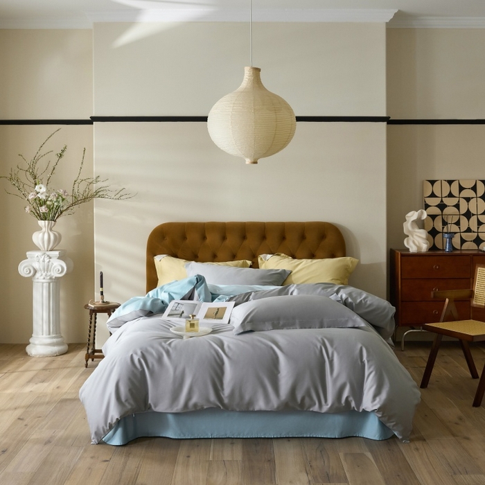 91家纺网 家纺一手货源 找家纺 （总）天幕 2025新款60s素色双拼四件套