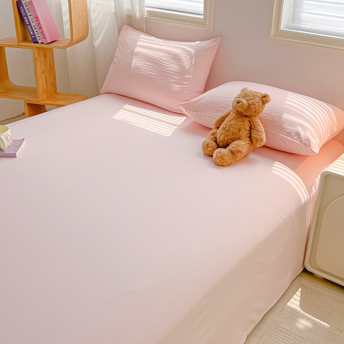 91家纺网 家纺一手货源 找家纺 温眠家纺 2025新款A类水洗棉色织单床单系列-叠拍 奶粉