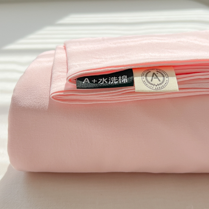 91家纺网 家纺一手货源 找家纺 温眠家纺 2025新款A类水洗棉色织单床单系列-叠拍 奶粉