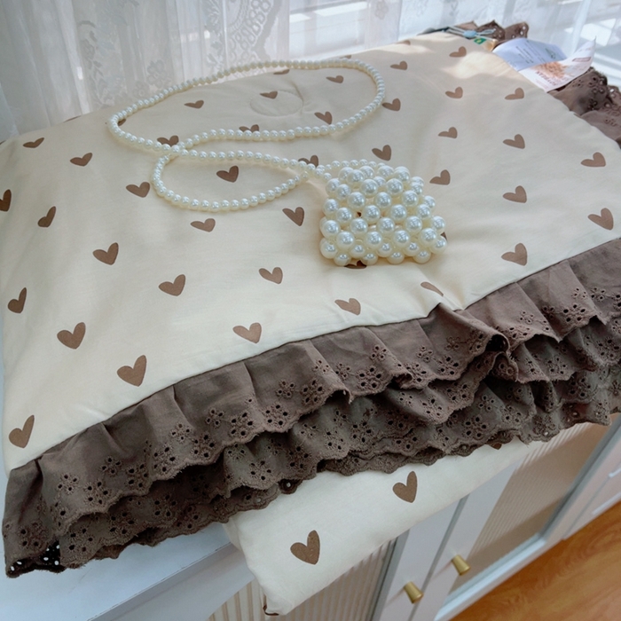 91家纺网 家纺一手货源 找家纺 暖居 2025新款法式韩系双面纯棉夏被约3.2斤空调被夏季薄被子可水洗跑量款 爱心卡