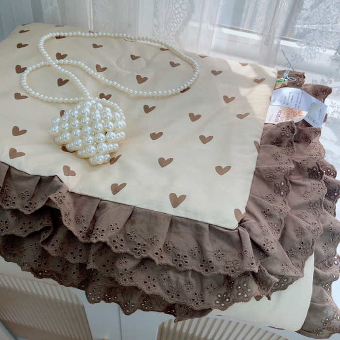 91家纺网 家纺一手货源 找家纺 暖居 2025新款法式韩系双面纯棉夏被约3.2斤空调被夏季薄被子可水洗跑量款 爱心卡