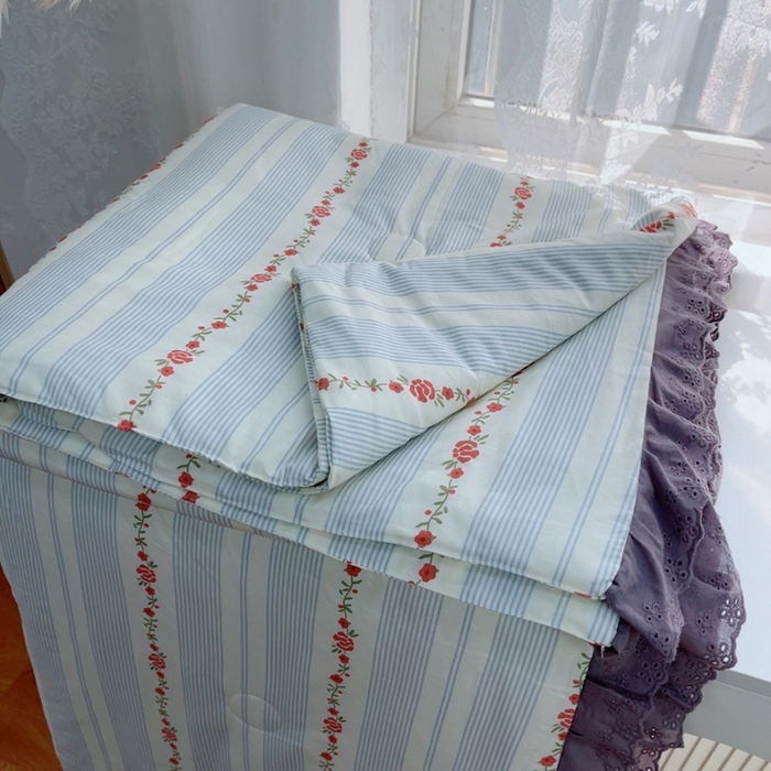 91家纺网 家纺一手货源 找家纺 暖居 2025新款法式韩系双面纯棉夏被约3.2斤空调被夏季薄被子可水洗跑量款 白兰地