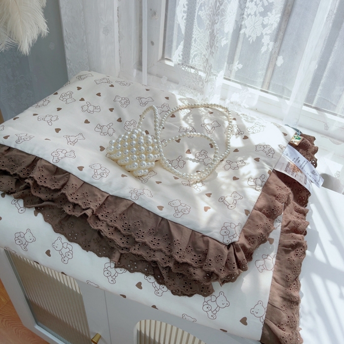 91家纺网 家纺一手货源 找家纺 暖居 2025新款法式韩系双面纯棉夏被约3.2斤空调被夏季薄被子可水洗跑量款 贝贝熊