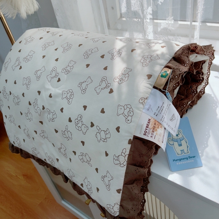 91家纺网 家纺一手货源 找家纺 暖居 2025新款法式韩系双面纯棉夏被约3.2斤空调被夏季薄被子可水洗跑量款 贝贝熊