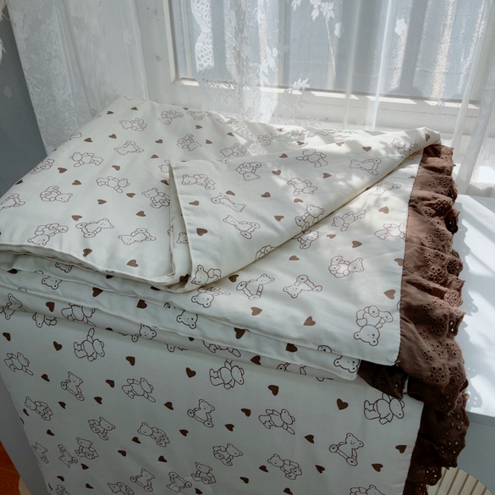 91家纺网 家纺一手货源 找家纺 暖居 2025新款法式韩系双面纯棉夏被约3.2斤空调被夏季薄被子可水洗跑量款 贝贝熊