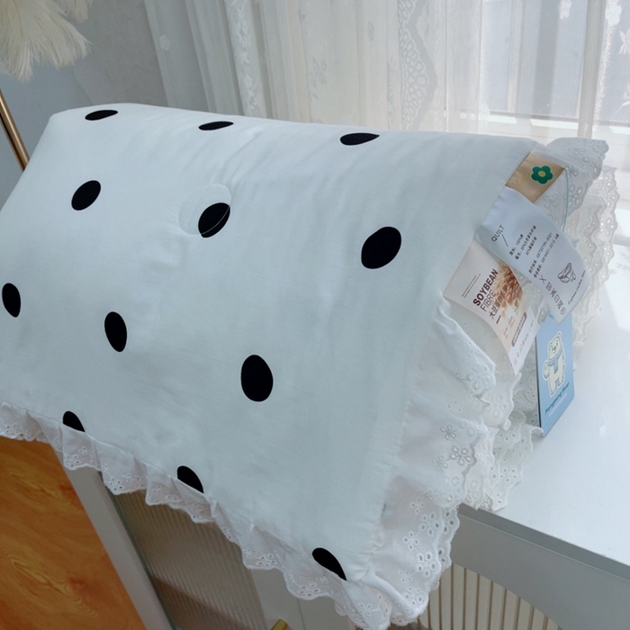 91家纺网 家纺一手货源 找家纺 暖居 2025新款法式韩系双面纯棉夏被约3.2斤空调被夏季薄被子可水洗跑量款 波点白