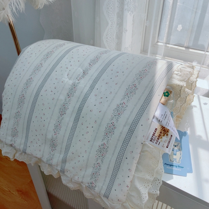 91家纺网 家纺一手货源 找家纺 暖居 2025新款法式韩系双面纯棉夏被约3.2斤空调被夏季薄被子可水洗跑量款 布兰格