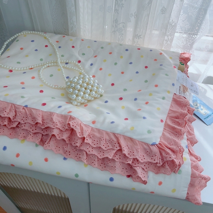 91家纺网 家纺一手货源 找家纺 暖居 2025新款法式韩系双面纯棉夏被约3.2斤空调被夏季薄被子可水洗跑量款 彩色波点