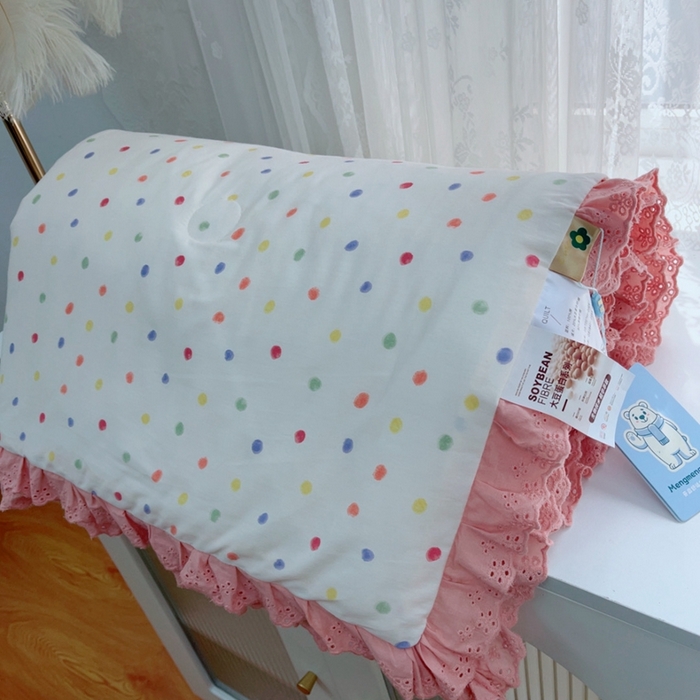 91家纺网 家纺一手货源 找家纺 暖居 2025新款法式韩系双面纯棉夏被约3.2斤空调被夏季薄被子可水洗跑量款 彩色波点