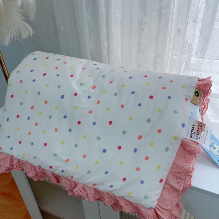 91家纺网 家纺一手货源 找家纺 暖居 2025新款法式韩系双面纯棉夏被约3.2斤空调被夏季薄被子可水洗跑量款 彩色波点