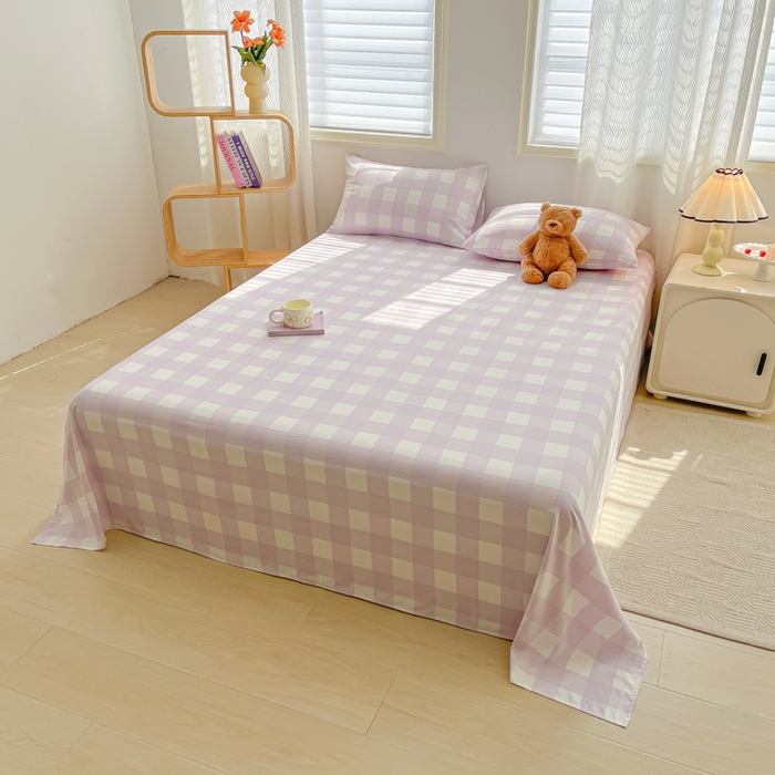 91家纺网 家纺一手货源 找家纺 温眠家纺 2025新款A类水洗棉色织单床单系列-叠拍 奶酪葡萄