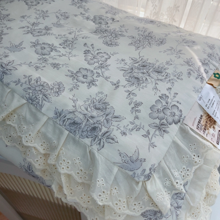 91家纺网 家纺一手货源 找家纺 暖居 2025新款法式韩系双面纯棉夏被约3.2斤空调被夏季薄被子可水洗跑量款 赫本白