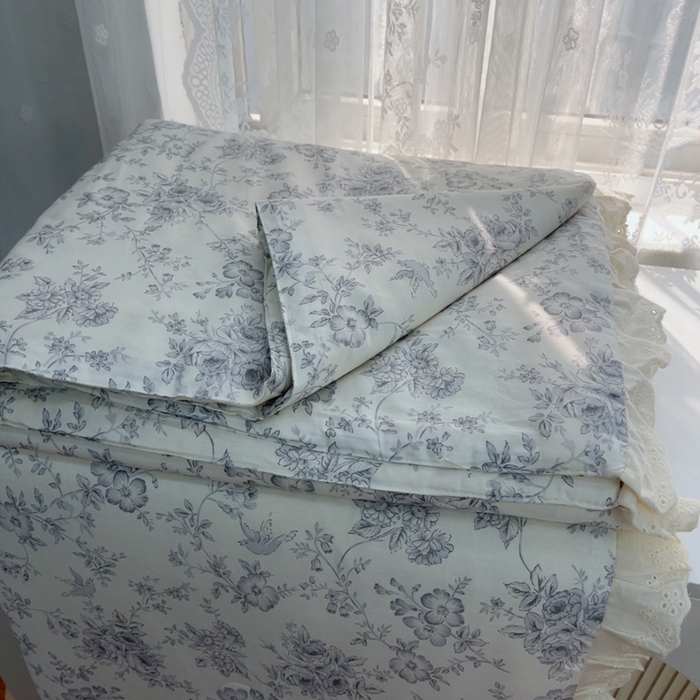 91家纺网 家纺一手货源 找家纺 暖居 2025新款法式韩系双面纯棉夏被约3.2斤空调被夏季薄被子可水洗跑量款 赫本白