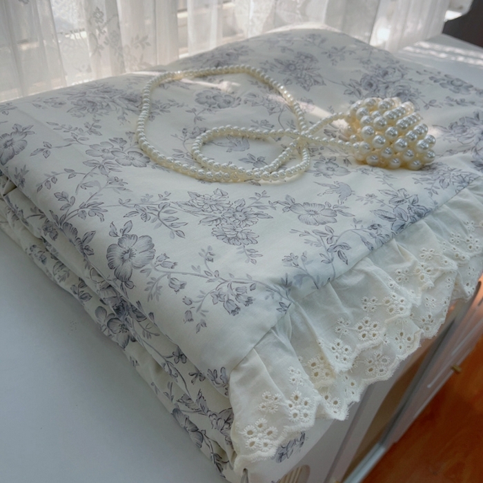 91家纺网 家纺一手货源 找家纺 暖居 2025新款法式韩系双面纯棉夏被约3.2斤空调被夏季薄被子可水洗跑量款 赫本白