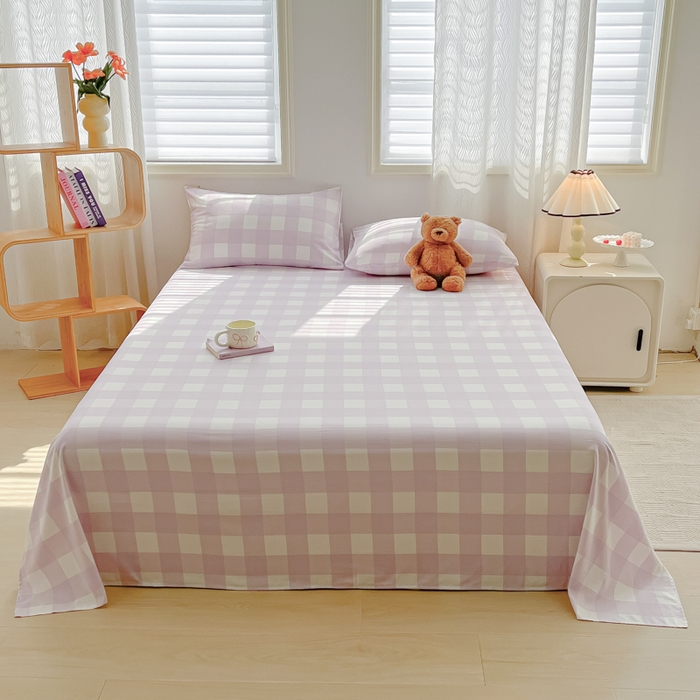 91家纺网 家纺一手货源 找家纺 温眠家纺 2025新款A类水洗棉色织单床单系列-叠拍 奶酪葡萄