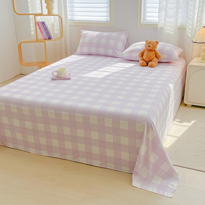 91家纺网 家纺一手货源 找家纺 温眠家纺 2025新款A类水洗棉色织单床单系列-叠拍 奶酪葡萄