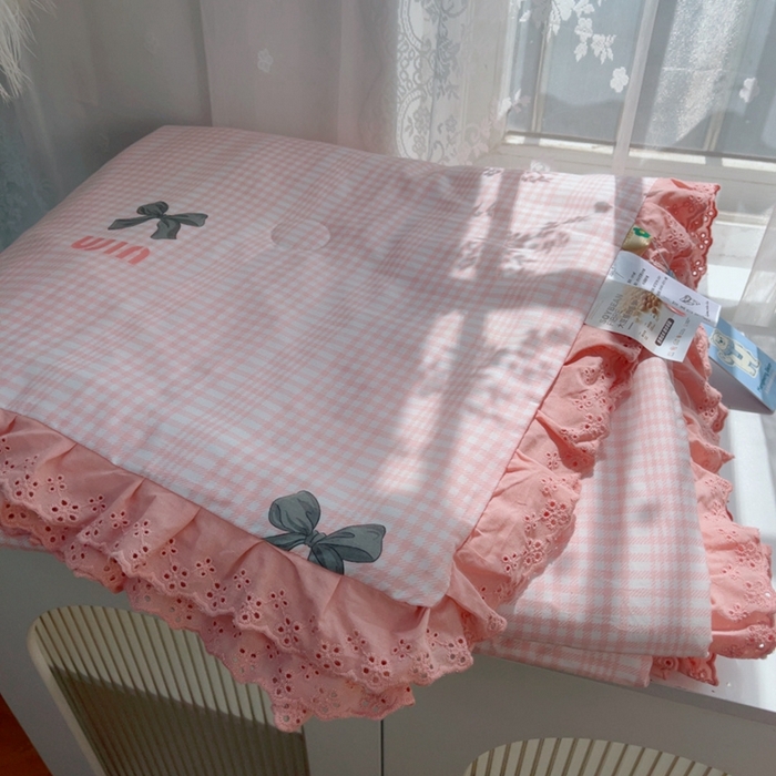 91家纺网 家纺一手货源 找家纺 暖居 2025新款法式韩系双面纯棉夏被约3.2斤空调被夏季薄被子可水洗跑量款 蝴蝶结 粉