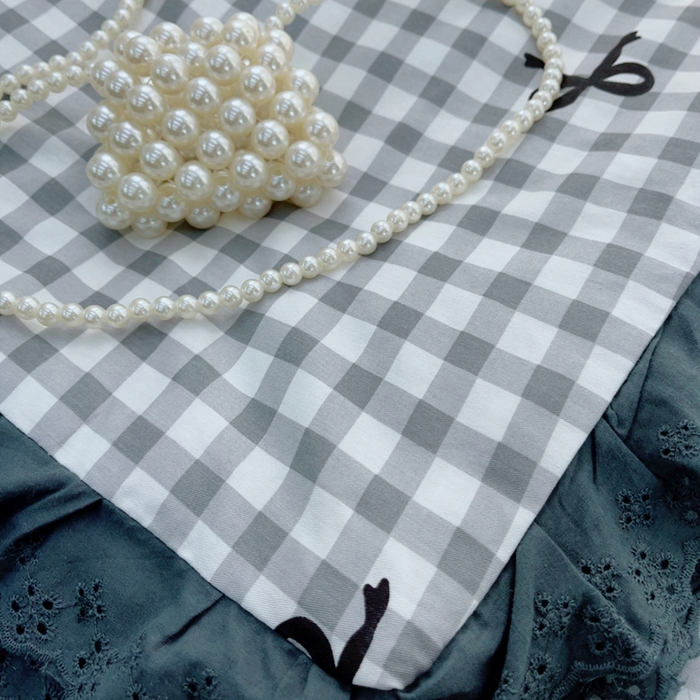 91家纺网 家纺一手货源 找家纺 暖居 2025新款法式韩系双面纯棉夏被约3.2斤空调被夏季薄被子可水洗跑量款 灰格蝴蝶结