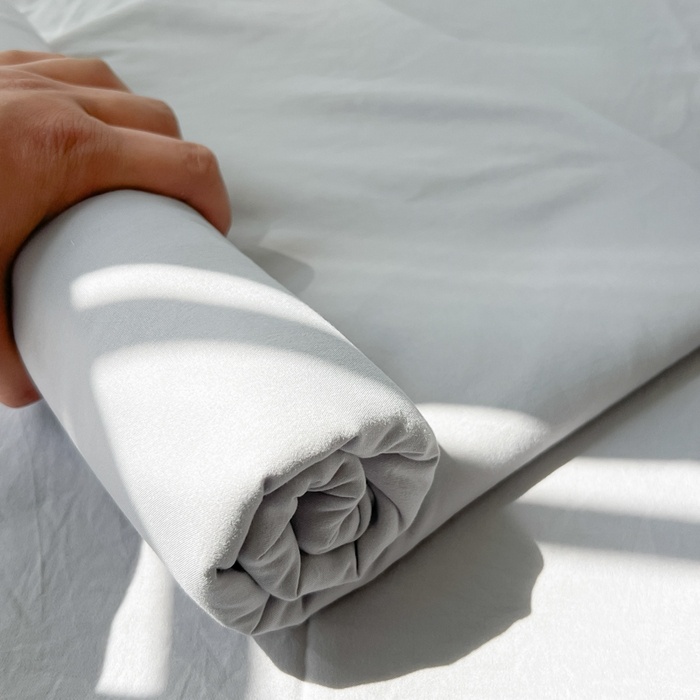 91家纺网 家纺一手货源 找家纺 温眠家纺 2025新款A类水洗棉色织单床单系列-叠拍 浅灰