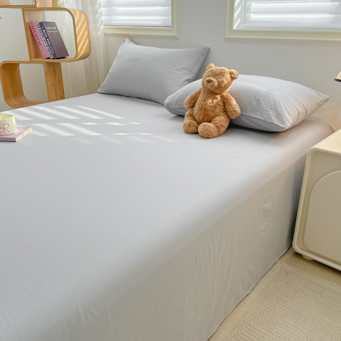 91家纺网 家纺一手货源 找家纺 温眠家纺 2025新款A类水洗棉色织单床单系列-叠拍 浅灰