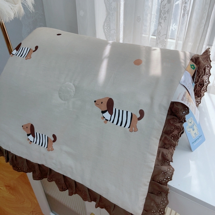 91家纺网 家纺一手货源 找家纺 暖居 2025新款法式韩系双面纯棉夏被约3.2斤空调被夏季薄被子可水洗跑量款 拉拉狗