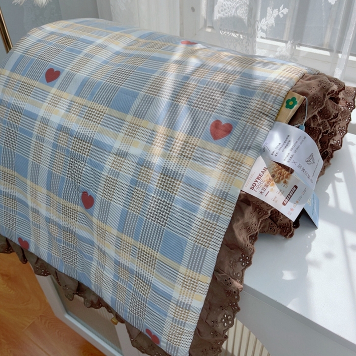 91家纺网 家纺一手货源 找家纺 暖居 2025新款法式韩系双面纯棉夏被约3.2斤空调被夏季薄被子可水洗跑量款 莱恩蓝