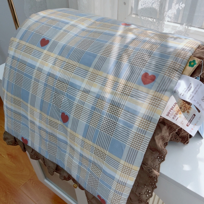 91家纺网 家纺一手货源 找家纺 暖居 2025新款法式韩系双面纯棉夏被约3.2斤空调被夏季薄被子可水洗跑量款 莱恩蓝