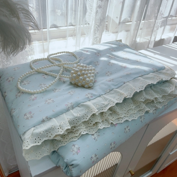 91家纺网 家纺一手货源 找家纺 暖居 2025新款法式韩系双面纯棉夏被约3.2斤空调被夏季薄被子可水洗跑量款 兰庭