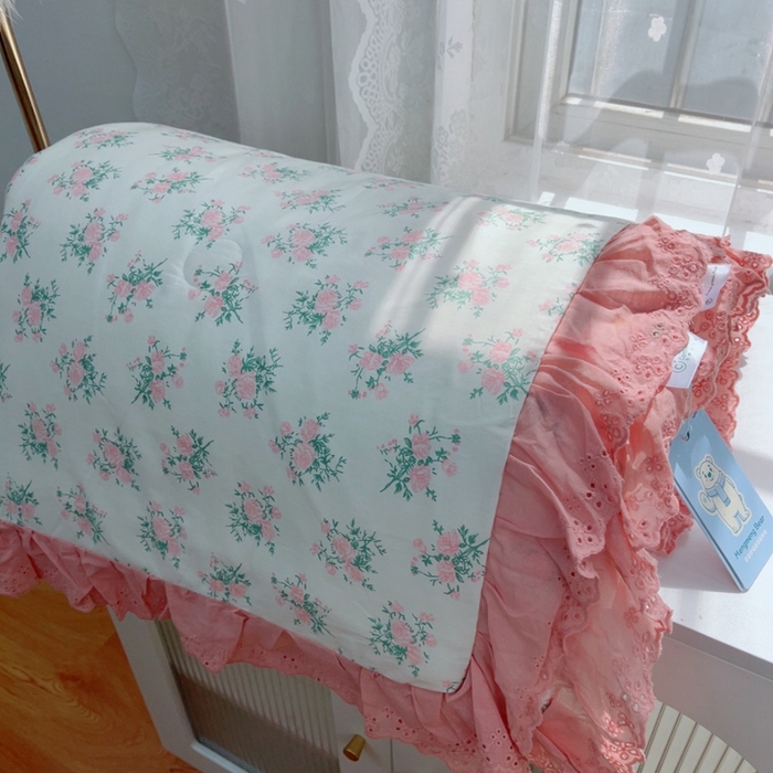 91家纺网 家纺一手货源 找家纺 暖居 2025新款法式韩系双面纯棉夏被约3.2斤空调被夏季薄被子可水洗跑量款 茉莉