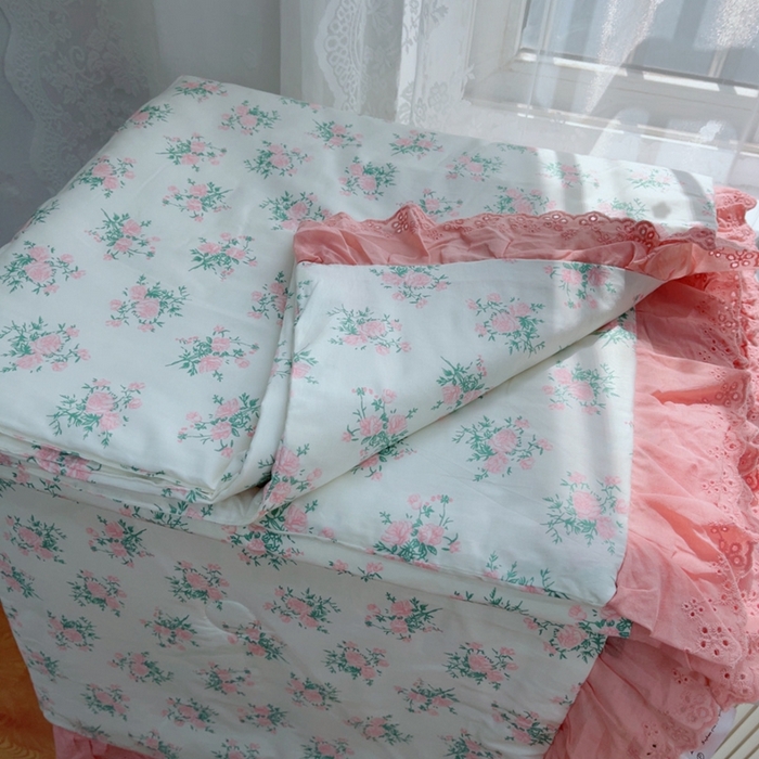 暖居 2025新款法式韩系双面纯棉夏被约3.2斤空调被夏季薄被子可水洗跑量款 茉莉