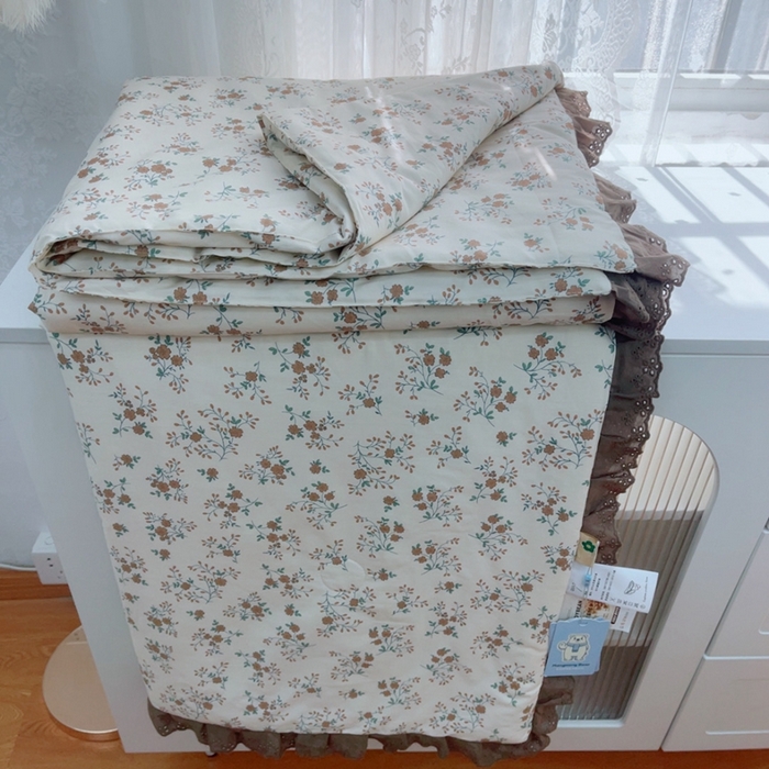 暖居 2025新款法式韩系双面纯棉夏被约3.2斤空调被夏季薄被子可水洗跑量款 墨尔本