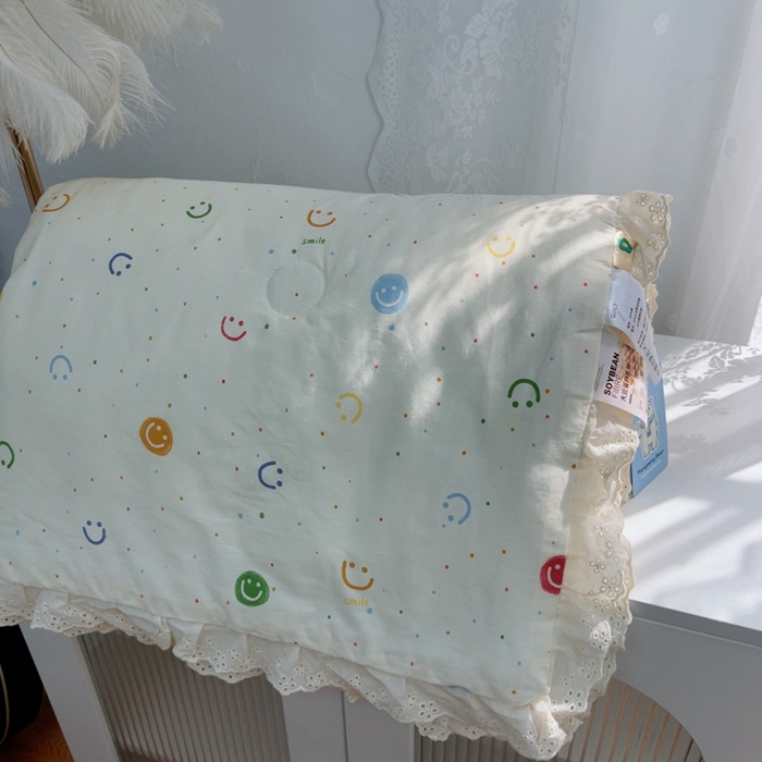 91家纺网 家纺一手货源 找家纺 暖居 2025新款法式韩系双面纯棉夏被约3.2斤空调被夏季薄被子可水洗跑量款 奶油笑脸