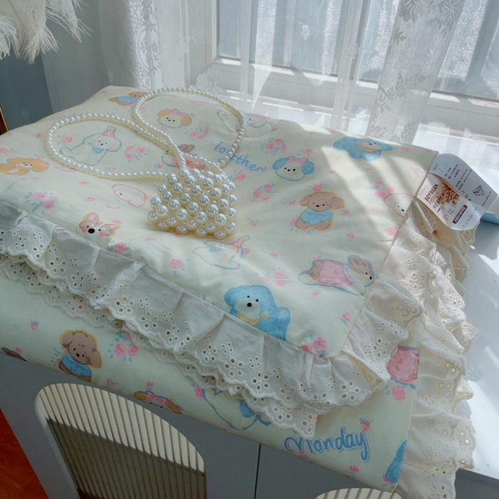 91家纺网 家纺一手货源 找家纺 暖居 2025新款法式韩系双面纯棉夏被约3.2斤空调被夏季薄被子可水洗跑量款 泡芙小狗