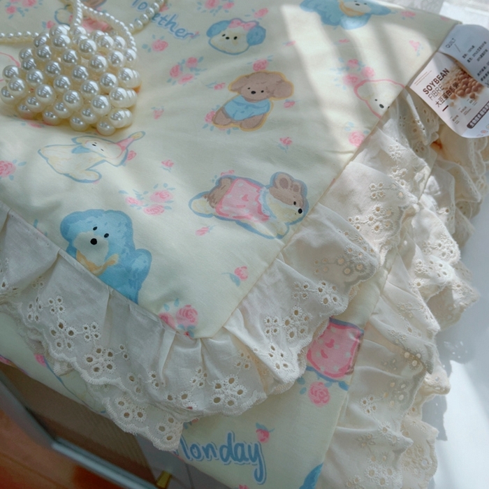 91家纺网 家纺一手货源 找家纺 暖居 2025新款法式韩系双面纯棉夏被约3.2斤空调被夏季薄被子可水洗跑量款 泡芙小狗