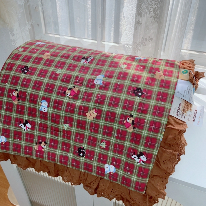 91家纺网 家纺一手货源 找家纺 暖居 2025新款法式韩系双面纯棉夏被约3.2斤空调被夏季薄被子可水洗跑量款 圣诞