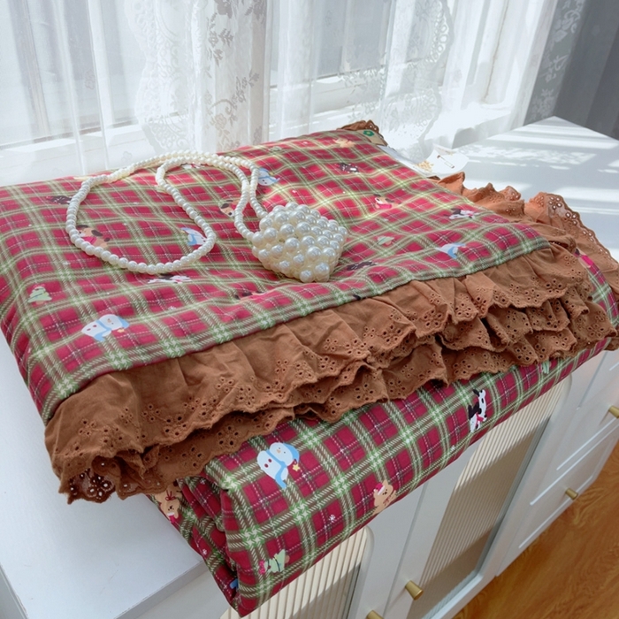 91家纺网 家纺一手货源 找家纺 暖居 2025新款法式韩系双面纯棉夏被约3.2斤空调被夏季薄被子可水洗跑量款 圣诞