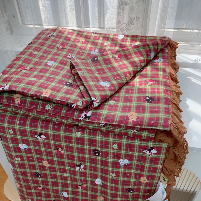 91家纺网 家纺一手货源 找家纺 暖居 2025新款法式韩系双面纯棉夏被约3.2斤空调被夏季薄被子可水洗跑量款 圣诞