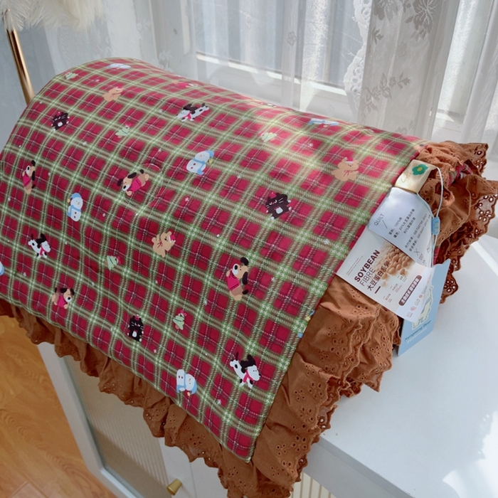 91家纺网 家纺一手货源 找家纺 暖居 2025新款法式韩系双面纯棉夏被约3.2斤空调被夏季薄被子可水洗跑量款 圣诞