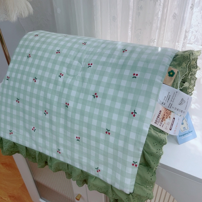 91家纺网 家纺一手货源 找家纺 暖居 2025新款法式韩系双面纯棉夏被约3.2斤空调被夏季薄被子可水洗跑量款 夏意