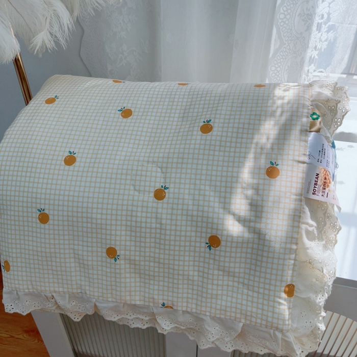 91家纺网 家纺一手货源 找家纺 暖居 2025新款法式韩系双面纯棉夏被约3.2斤空调被夏季薄被子可水洗跑量款 小甜橘