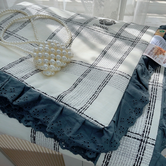 91家纺网 家纺一手货源 找家纺 暖居 2025新款法式韩系双面纯棉夏被约3.2斤空调被夏季薄被子可水洗跑量款 小香格子