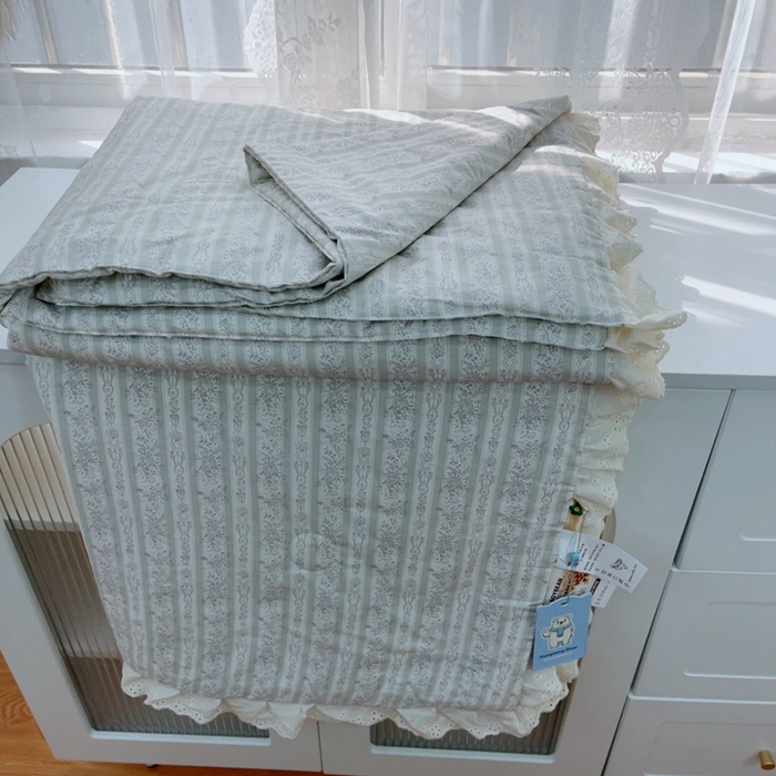 暖居 2025新款法式韩系双面纯棉夏被约3.2斤空调被夏季薄被子可水洗跑量款 伊甸园