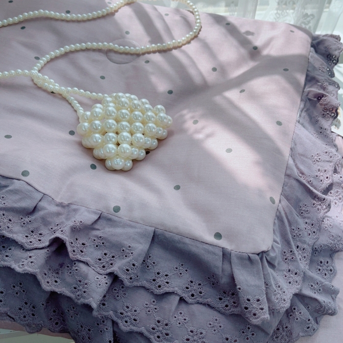 91家纺网 家纺一手货源 找家纺 暖居 2025新款法式韩系双面纯棉夏被约3.2斤空调被夏季薄被子可水洗跑量款 芋泥波波 紫