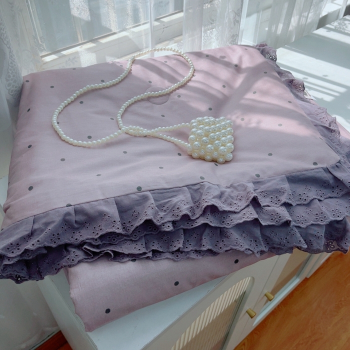 91家纺网 家纺一手货源 找家纺 暖居 2025新款法式韩系双面纯棉夏被约3.2斤空调被夏季薄被子可水洗跑量款 芋泥波波 紫